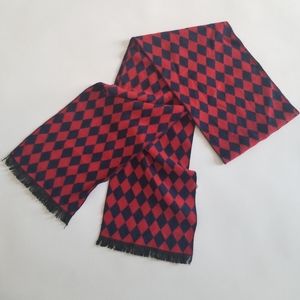 VTG pure silk red & navy scarf